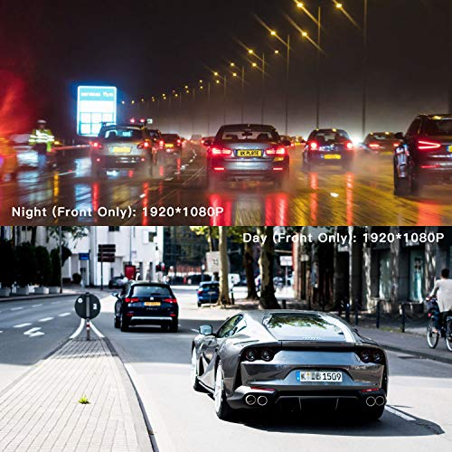 Jeemak Backup Camera 4.3” Touch Screen Mirror Dash Cam 1080P Rearview Front and Rear Dual Lens Dashboard Recorder with Waterproof Reversing Camera