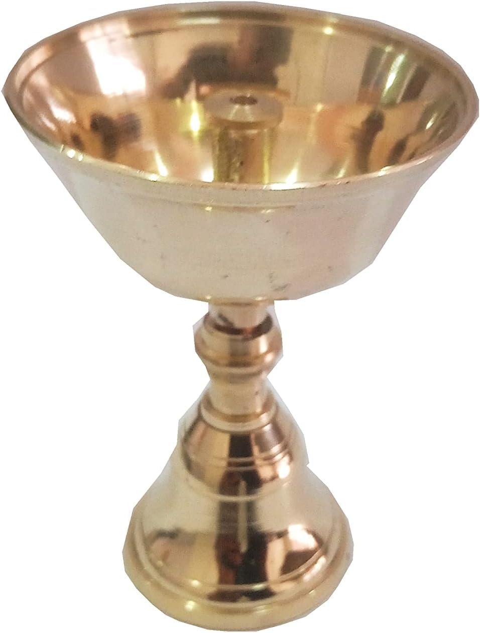 Brass Jyot Diya Golden Narayana Diya Jyot Deepak Pooja Dia Puja Diwali Diya/Deepawali Deepak Oil Lamps/Christmas Decoration Engraved Stand Design Gift Items Size- 3.5" inch