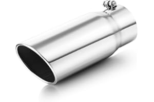 A-KARCK Exhaust Tip 4" Inlet, Polished Bolt On 4" Inlet 5" Outlet 12" Long Stainless Steel Muffler Tip Protect Tailpipe