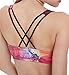 icyzone Women's Workout Yoga Clothes Strappy Crisscross Printed Racerback Sports Bras