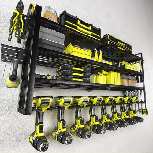 KAFAHOM Power Tool Organizer-8 Drill Holder Wall Mount，Tool