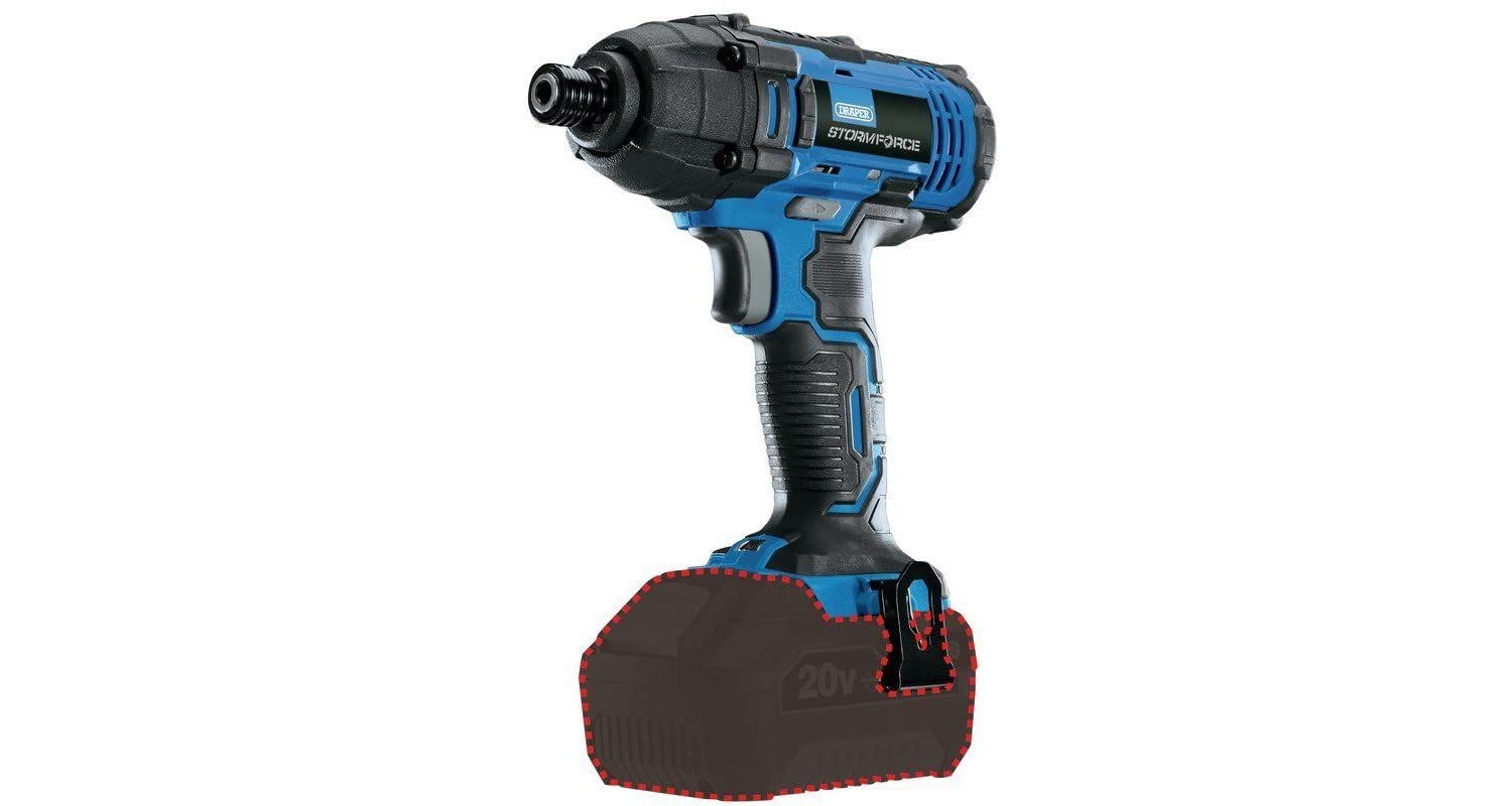 Draper 89520 Storm Force® 20V Cordless Impact Driver - Bare, Black