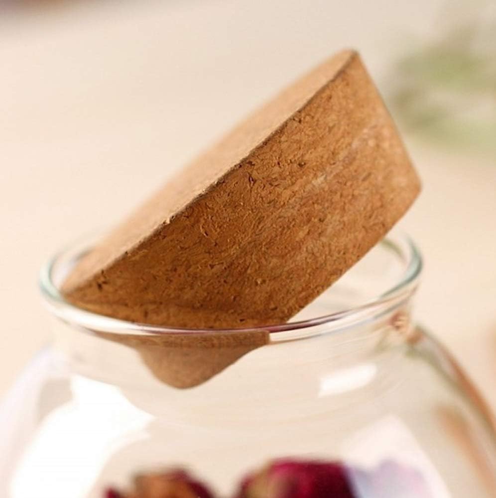 1PCS 500g 17oz Clear Round Glass Jar with Wood Cork Stopper Large Capacity Airtight Food Storage Container for Candy Tea Cookies Nuts Snack Dry Flowers Kitchen Pantry Organization - Image 5