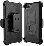 iPhone 7 Plus Case, E LV iPhone 7 Plus Case - Dual Layer Armor Defender Protective Case Cover with kickstand and Belt Swivel Clip for Apple iPhone 7 Plus - [BLACK]