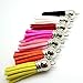 41 pcs of Mix Colors Leather Tassel with Silver White Caps Cell Phone Straps/DIY Charms