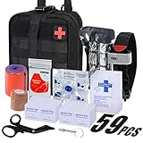 TOUROAM Trauma Medical First Aid Kit Tactical IFAK Molle Survival Bag Military Combat Tourniquet,Israeli Bandage,Mylar Blanket Emergency Pouch SOS Tool Kit for Kayak Camping Sports