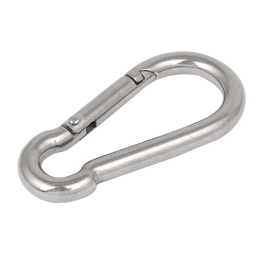 Sourcingmap M8 x 80mm 304 Stainless Steel Spring Snap Link Hook Silver Tone