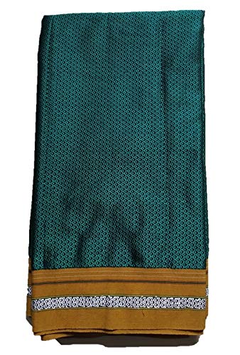 SPK Maharashrian silk, khun Fabric for Women |Peacock green | 1 Meters |1.5 Meters | 2.0 Meters | 3 Meters | 5 Meters | for Making Blause, Kurtis, Gowns, Palazzo, Patiyala, Skirt etc