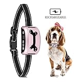 Bark Collar, NuoYo Dog Bark Collar No Shock Or Safe Shock No Harm With Beep Vibration Sensitivity Anti Barking Control Reflective Rechargeable Training Collar for Small Medium Large Dogs