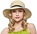 Janrely Women Floppy Sun Beach Straw Hats Wide Brim Packable Summer Cap