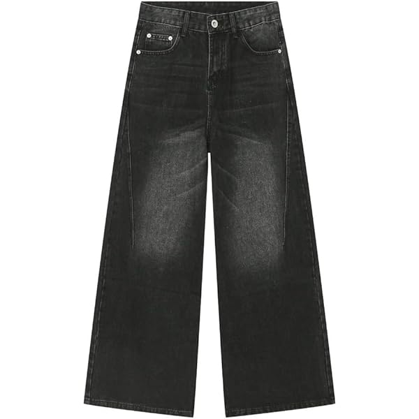 Mens Loose Fit Hip Hop Jeans Straight Retro Relaxed Fit Denim