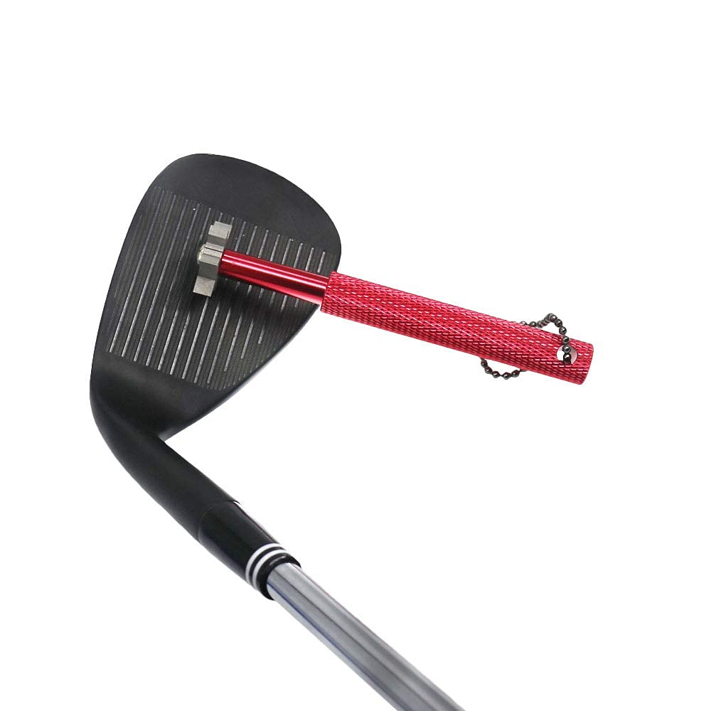 MamimamiH Golf Club Groove Sharpener and Cleaner Tool with 6 Heads (Red)