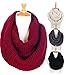 Dimore Women's Winter Knit Infinity Scarf Fashion Thick Warm Circle Loop Scarves (burgundy)
