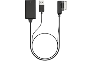 CAJECT Bluetooth 5.0 Adapter Audio Receiver Compatible with Audi A3 A4 A5 A6 A7 S3 S4 Q3 Q5 Q7 Volkswagen VW 2G 3G 3G+ AMI MMI Port Cable Music Play Connector Works with Apple iPhone iPod Android Smartphone