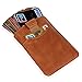 RFID Blocking Wallet, Marge Plus Slim Genuine Leather Card Holder Sleeve Wallet, Front Pocket Wallet RFID Blocking Card Holder Case for Men or Women-Card Holder Design For Up To 12 Cards(Brown)