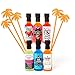 Thoughtfully Gifts, Margarita Twist Cocktail Mixers, Flavors Include: Blood Orange, Blue Lagoon, Strawberry, Mango, Peach and Lime, 2.3 oz Each, Set of 6 Mixers and 5 Palm Tree Sticks (NO Alcohol)