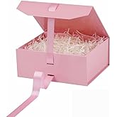 GoooodGift 1 Pink Gift Box 8x7X3.9 Inch,Magnetic Lid Collapsible Gift Box | Luxury Gift Boxe for Birthdays Christmas Wedding ,Include Shredded Paper Filler