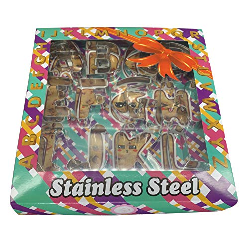 Large Alphabet Cookie Cutters Set, Stainless Steel Letters Cookie Cutters Decorating Tool DIY