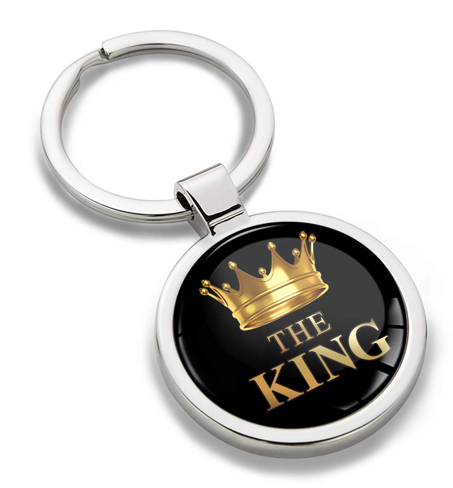 Biomar Labs Stainless Steel Metal Keychains With Multiple Unique Designs Durable Premium Accessory Car House Keys Backpack Gift Travel Souvenir Elegant (The King King Emblem KK 167)