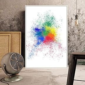 Floating Framed Canvas Wall Art for Living Room, Bedroom Splash Ink Canvas Prints for Home Decoration Ready to Hang - 16x24 inches