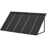 VEVOR Fixed Metal Awning 56 x 24 in, Window Awning Door Canopy, Stable Triangle Steel Frame Awnings for Doors Exterior Rain, and Snow Sunlight Protection for Door Entrance, Windows, Porches, Balconies