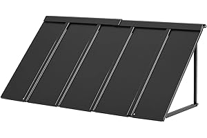 VEVOR Fixed Metal Awning 56 x 24 in, Window Awning Door Canopy, Stable Triangle Steel Frame Awnings for Doors Exterior Rain, and Snow Sunlight Protection for Door Entrance, Windows, Porches, Balconies