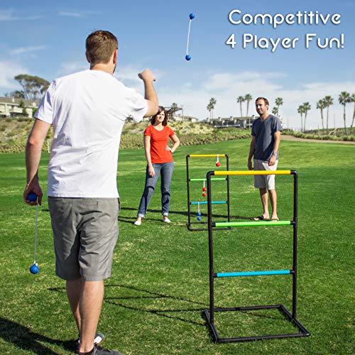 GoSports Pro Grade Ladder Toss Indoor/Outdoor Game Set with 6 Soft Rubber Bolo Balls, Travel Carrying Case - Image 2