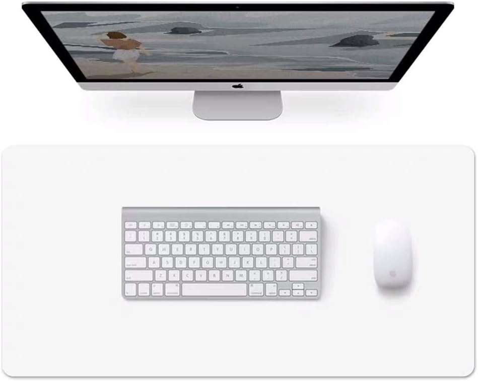 LL-COEUR XXL Leather Mouse Pad Gaming Keyboard Mat Waterproof Table Mat (900 x 450 x 2 mm, White) - Image 4