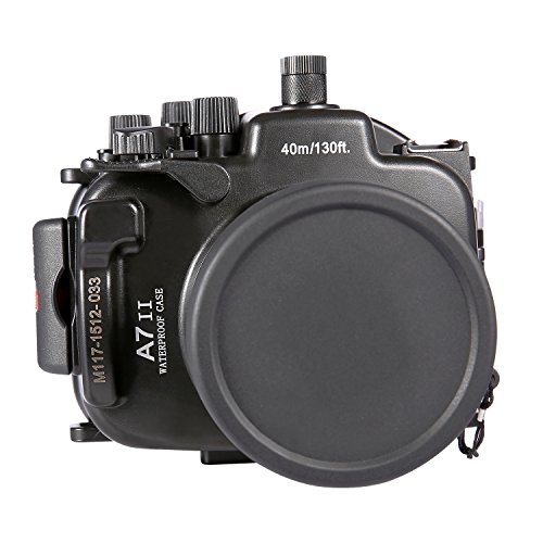 Meikon Underwater Camera Housing Case w/Wide Angle Lens Kit, 40M/130FT Waterproof Housing for Sony A7 II A7R II A7S II 28-70mm/ 24-70mm Lens