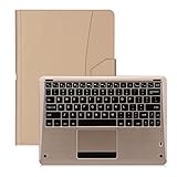 FYY Case for iPad Pro, [Luxury Gold Keyboard] Magnetically Detachable Wireless Bluetooth Keyboard Leather Case Smart Cover with Note Holder for Apple iPad Pro 12.9 (2015) Gold