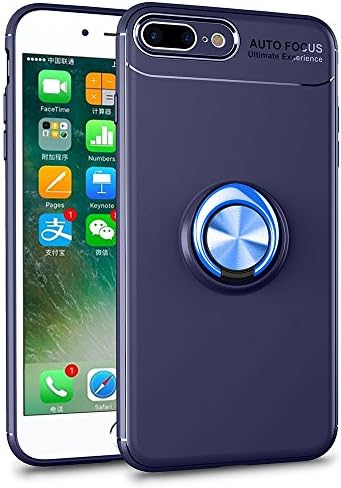 iPhone 8 Plus/ 7 Plus Case, HXAYR Ultra Thin Slim Fit [Kickstand] Anti-Drop Soft Flexible TPU Back Cover with Rotating Ring Grip Holder Stand Protective Case for iPhone 7 Plus/8 Plus 5.5 Inch, Blue