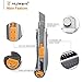 MulWark Heavy Duty Zinc-Alloy SK4 Snap-Off Easy Loading Retractable Razor Utility Knife Multi Box Cutter for Carpet, Rope, Cardboard,Drywall-15 Sharp Rust-Proof Blades Included with Metal Safety Lock
