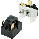QP2-4.7/ QP2-4R7 4.7Ohm Refrigerator 3 Pin PTC Start/Starter Relay | w/Refrigerator Overload Protector, Compatible with Whirlpool, Vissani, Kenmore, Koldfront Mini Fridges, Replacement Parts