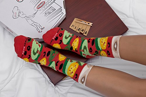 Rainbow-Socks-Pizza-MIX-Italiana-Hawaiana-Vegetariana-Mujer-Hombre-4-pares-de-Calcetines