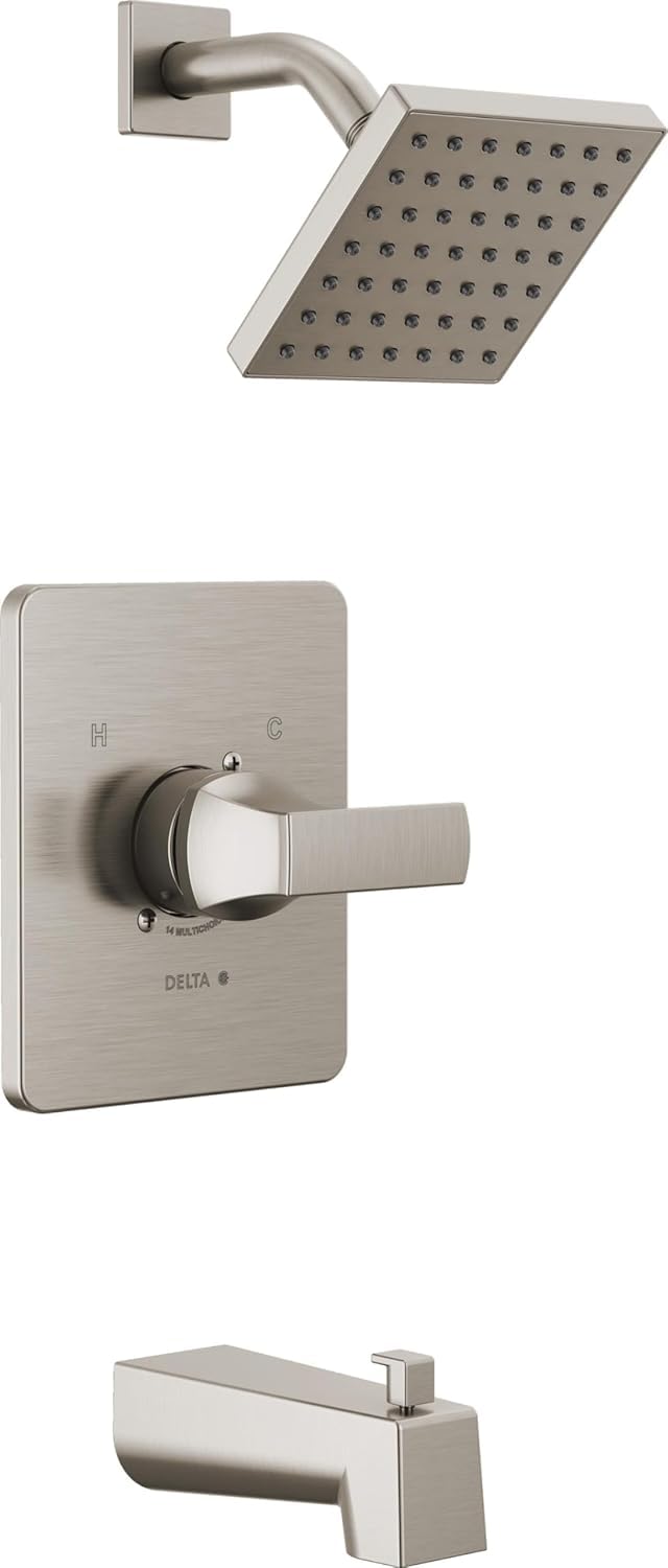 Photo 1 of *********************Missing half the parts***************
Delta Faucet Velum 14 Series Single-Function Brushed Nickel Tub and Shower Faucet Set, Valve Trim Kit, Shower Handle, Delta Shower Trim Kit, Shower Set, Stainless T14437-SS (Valve Not Included)