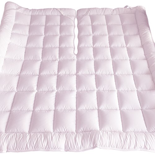 Royal Tradition 2 Inch Plush 100 Percent Microfiber Top Split King Down Alternative Mattress Pad/Topper - Thumbnail 2