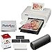 Canon SELPHY CP1300 Compact Photo Printer (White) + Canon KP-108IN Ink and Paper Set + Battery + Photo4Less Cleaning Cloth - Deluxe Value Printing Bundle