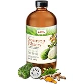 Mira’s Harvest Soursop Bitters Liquid, Guanabana 16oz Premium Grade for Gut Support, with Moringa, Bitter Wood, Apple Cider V