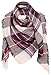 Simplicity Women's Large Pashmina Plaid Fringe Scarf, Pink