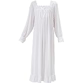 Quinfoil Girls White Nightgown Lace Square Neck Dress