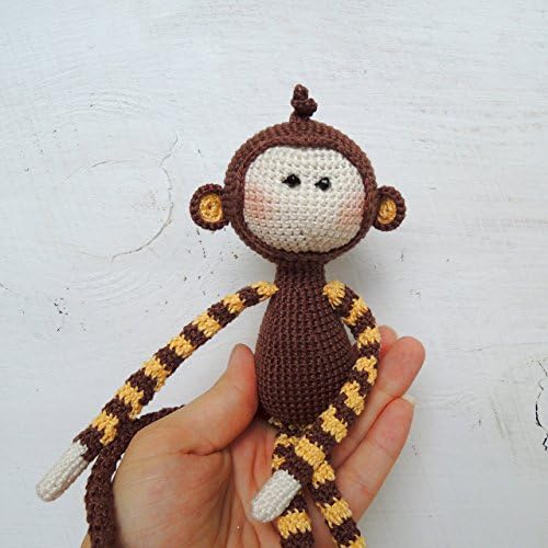 Amigurumi Monkey Boy, Personalized Art Doll, Soft Toy, Cotton Yarns
