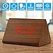 OCT17 Wooden Wood Clock, New Version LED Alarm Digital Desk Clock Adjustable Brightness, Alarm Time, Displays Time Date Temperature - Brown