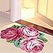 USTIDE Pink Bathroom Rugs, Floral Bathmat Flower Rug, Girls Bedroom Decor Rugs, Thick Washable Non-SKid Floor Carpet, Bedside Mat (2FTx3FT)