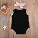 Maymeimei Newborn Baby Girl Boys Letter Romper Sleeveless Black Jumpsuit Playsuit Outfits (6-12 Months, B-Black)