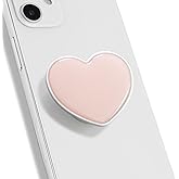 OnTheGrip Cute Solid Macaron Color Heart Shape Collapsible Mobile Phone Grip Stand Holder for Smartphone Tablet Cell Phone Accessory (Pink)