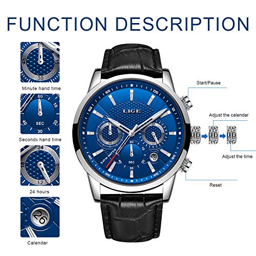 LIGE-Relojes-Hombre-Moda-Deportes-Analogicos-Cuarzo-Relojes-Azul-Relojes-Hombre-Impermeable-Militar-Cronografo-Relojes