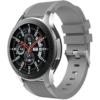 GOSETH Compatible with Samsung Galaxy (46mm),Watch Bands, 22mm Straight Stripe Silicone Wrist Strap Replacement Buckle Band for Samsung Galaxy ...