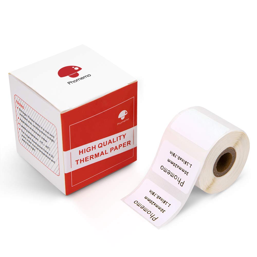 Phomemo m110 Labels-for Phomemo M110 m120 M200 M220 Label Printer,Square Self-Adhesive Label Multi-Purpose Thermal Sticker Paper for Barcode,Name,Address,1.18" x 0.79" (30x20mm), 230 Labels/Roll