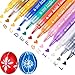 12 Colors Acrylic Paint Marker Pens, Maxdot Paint Pen Art Markers Set for Paper, Glass, Metal, Canvas, Wood, Ceramic, Fabric Painting, DIY Crafts (Pack of 12)