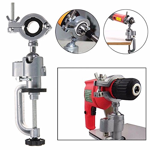 Ginode 360Â°Bench Vises Aluminium Alloy 360 Rotating Clamp-on Grinder Holder Bench Vise for Electric Drill Stand Used For Dremel